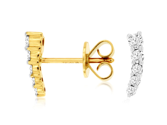 14kt Yellow Gold Diamond Earrings