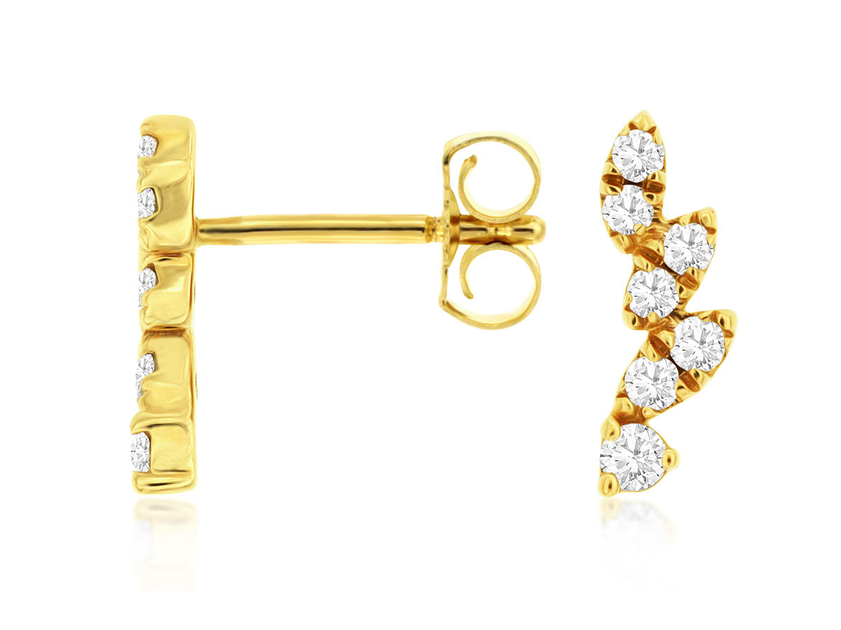 14kt Yellow Gold Diamond Dangle Earrings