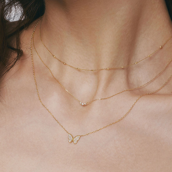 CHRYSALIS | Pave Lab Grown Diamond Butterfly Necklace