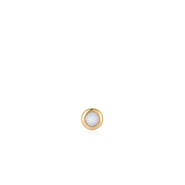 Gold Kyoto Opal Bezel Barbell Single Earring