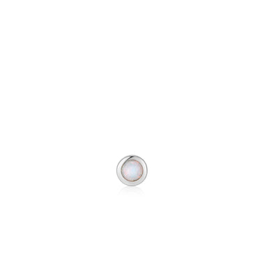 Silver Kyoto Opal Bezel Barbell Single Earring