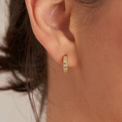 Gold Glam Huggie Hoop Earrings