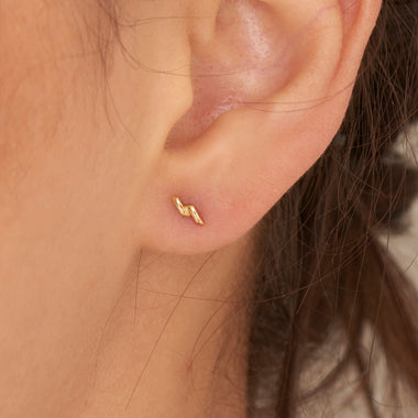 Gold Smooth Twist Stud Earrings