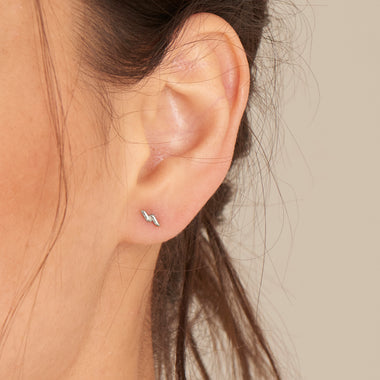 Silver Smooth Twist Stud Earrings