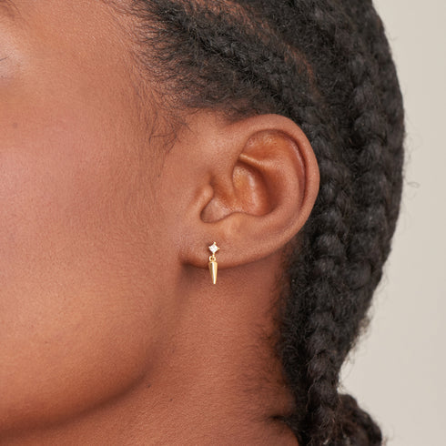 Gold Sparkle Spike Stud Earrings