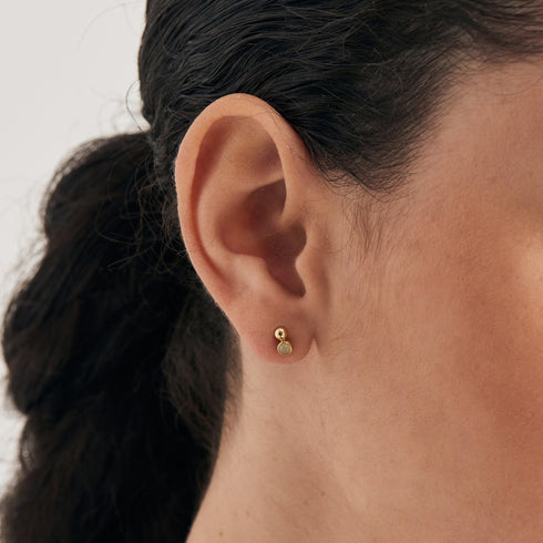 Gold Orb Amazonite Stud Earrings