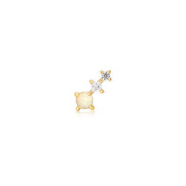 Gold Kyoto Opal Climber Barbell Single Earring