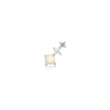 Silver Kyoto Opal Climber Barbell Single Earring
