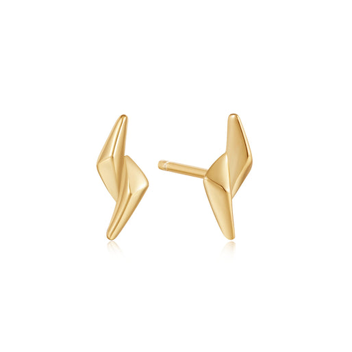 Gold Double Spike Stud Earrings