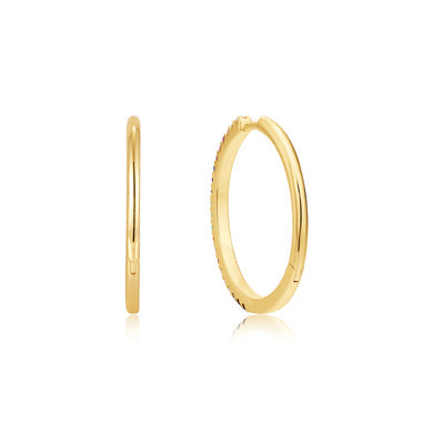 Gold Rainbow Pavé Hoop Earrings