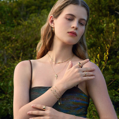 Silver Geometric Point Pendant Necklace