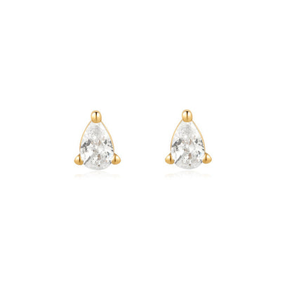 Gold Pear Studs