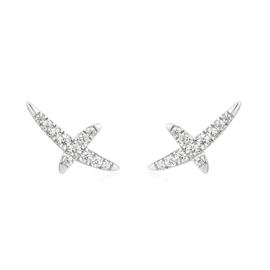 Silver Kiss Pavé Studs