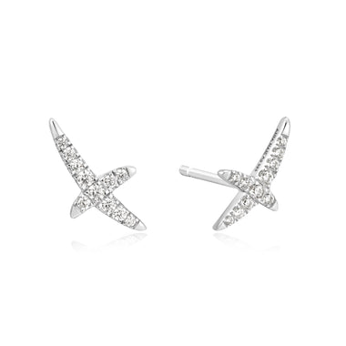 Silver Kiss Pavé Studs