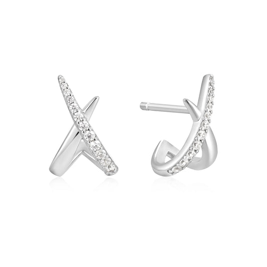 Silver Kiss Polished Pav¨¦ Studs