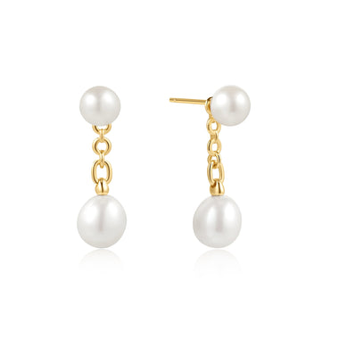 Gold Freshwater Pearl Stud Ear Jackets