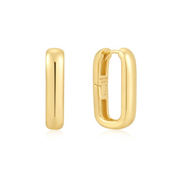 Gold Wide Paper Clip Earrings