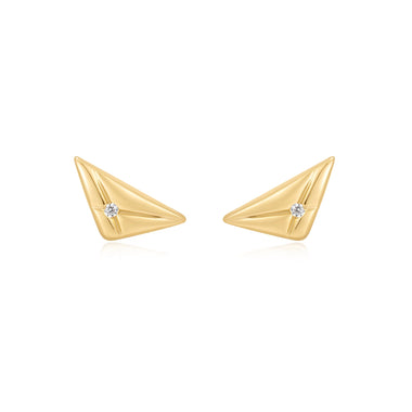 Gold Triangle Kiss Studs