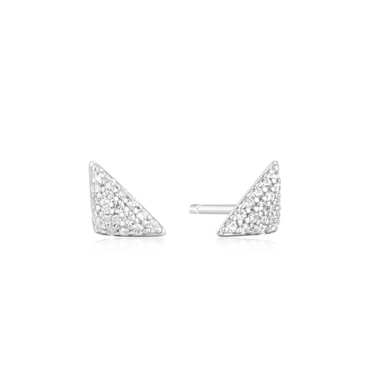 Silver Triangular Pav¨¦ Studs