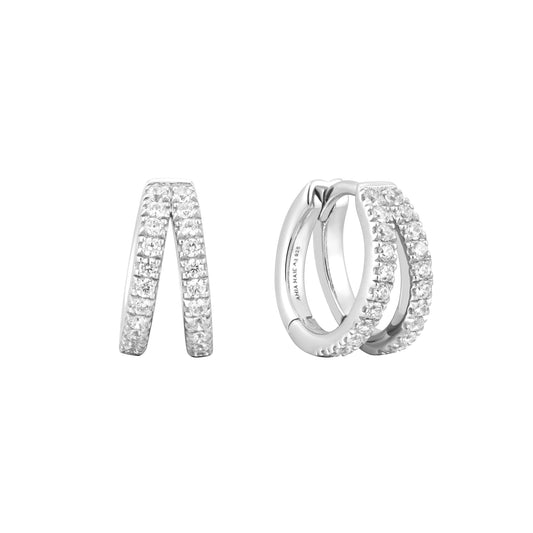 Silver Double Pav¨¦ Huggies