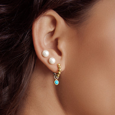 Two Tone Round Dome Huggies