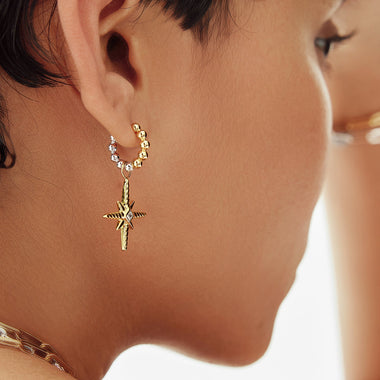 Two Tone Round Dome Huggies