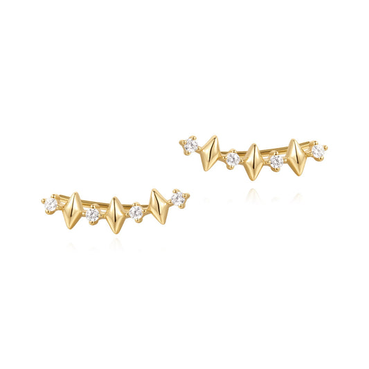 Gold Multi Sparkle Climber Studs