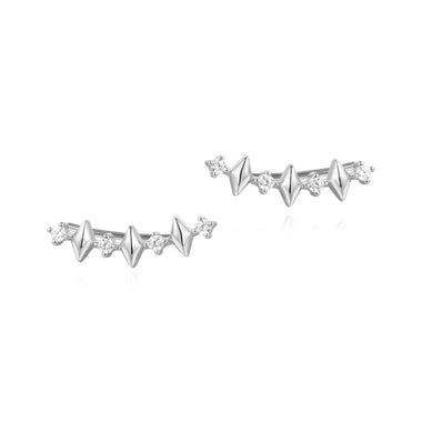 Silver Multi Sparkle Climber Studs