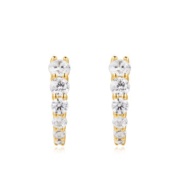Gold Gradient Pavé Huggies