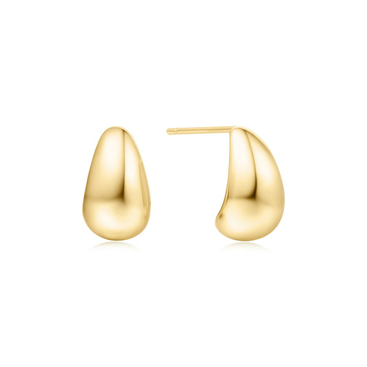 Gold Small Dome Hoop Earrings