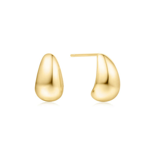 Gold Small Dome Hoop Earrings