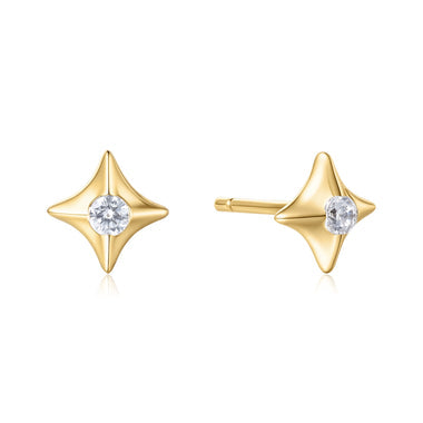 Gold Sparkling Star Stud Earrings