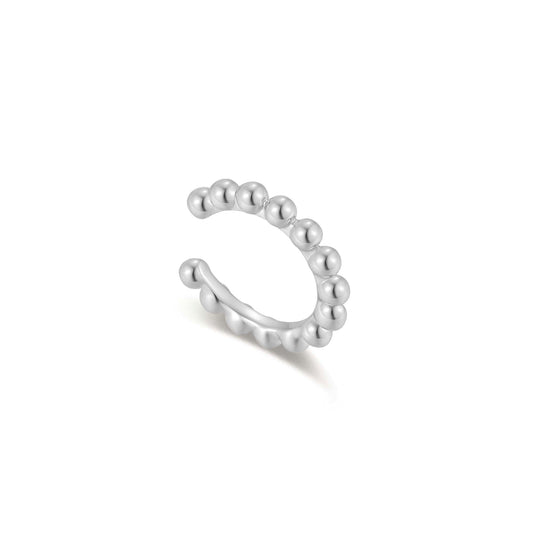 Silver Beaded Ear Cuff