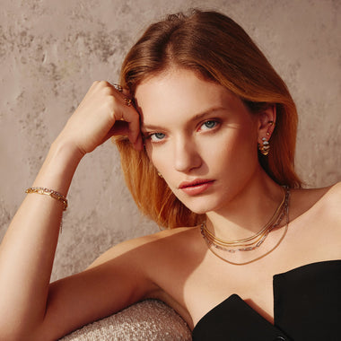 Gold Pyramid Glam Stud Earrings