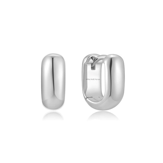 Silver Mini U-shaped Huggie Hoop Earrings