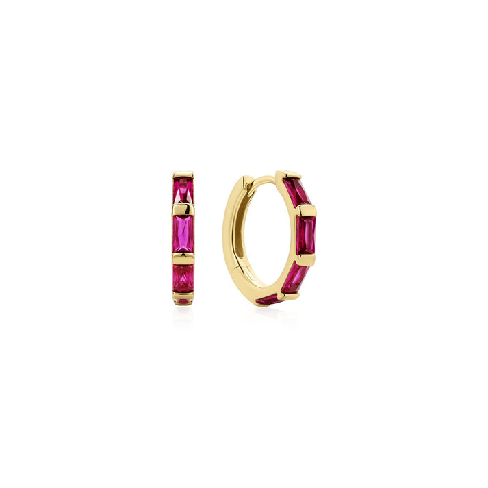 Gold Rosé Holiday Huggie Hoop Earrings