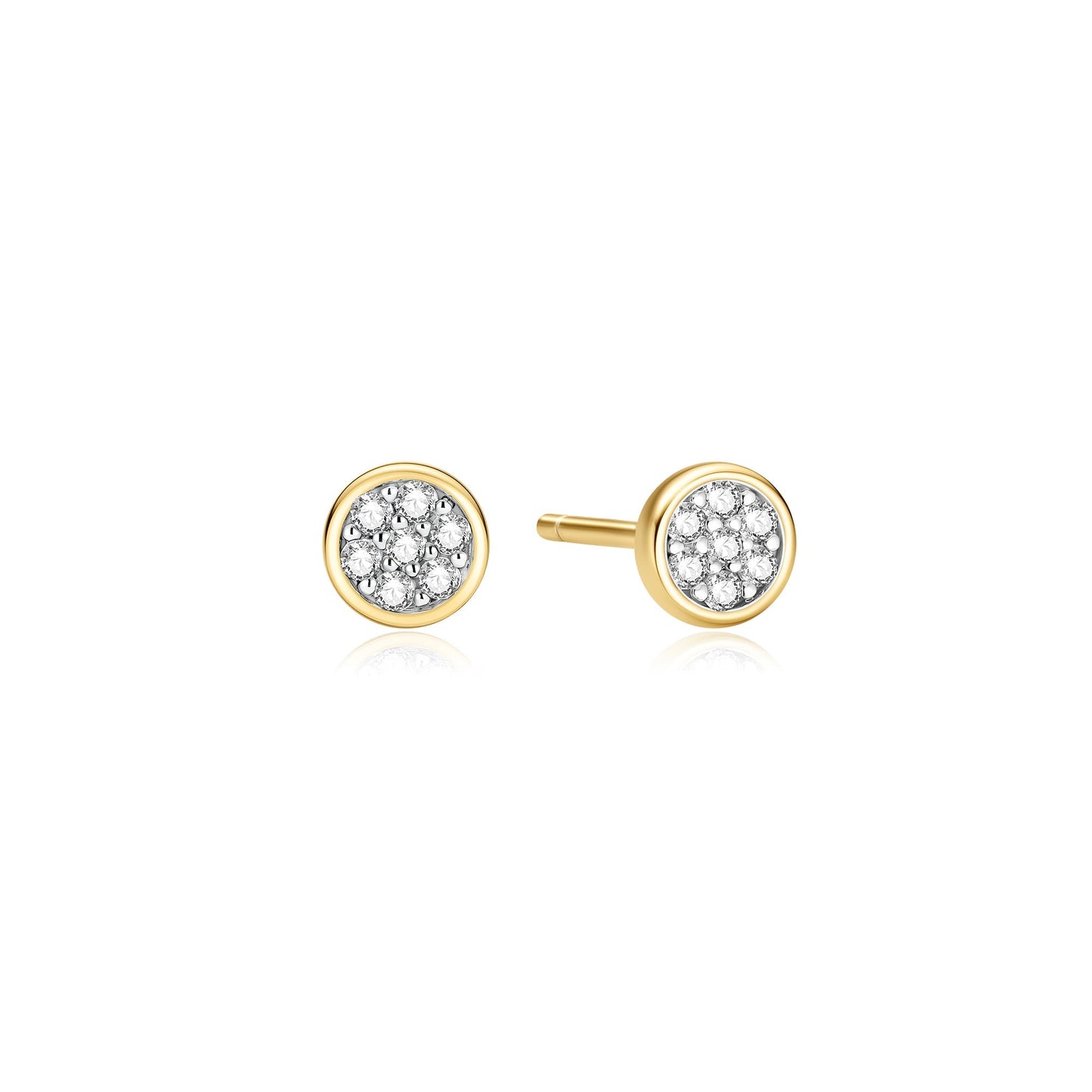 Gold Small Pav¨¦ Disc Stud Earrings