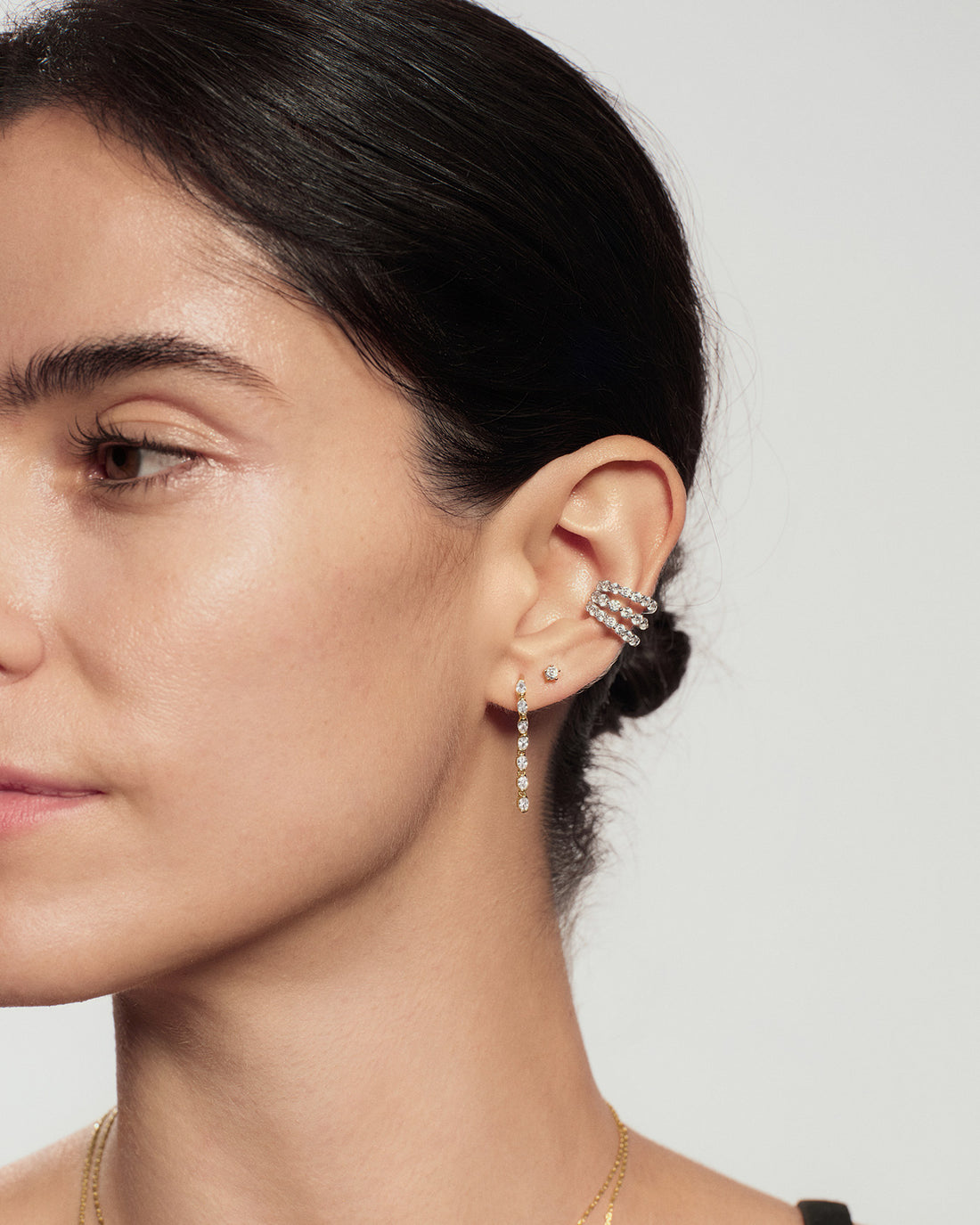 Silver Pavé Triple Wrap Ear Cuff