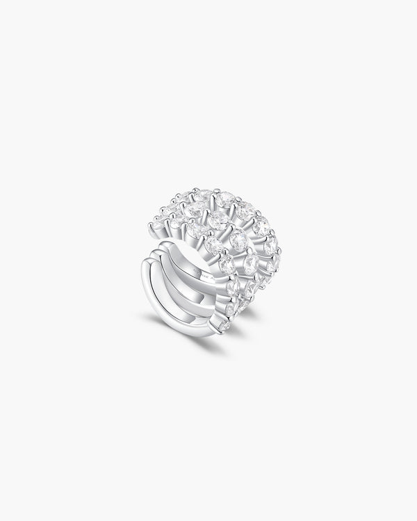 Silver Pavé Triple Wrap Ear Cuff