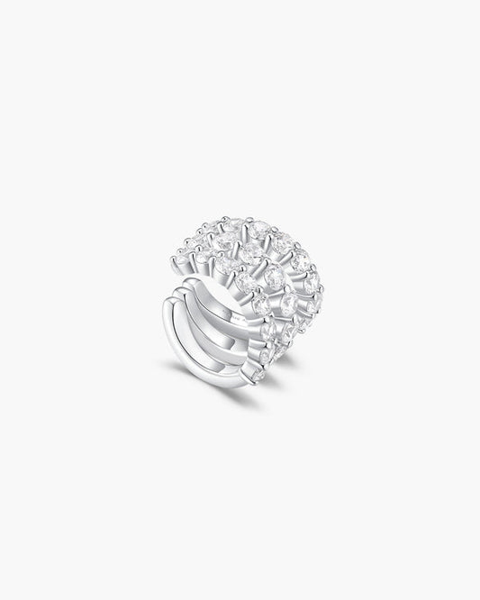 Silver Pavé Triple Wrap Ear Cuff