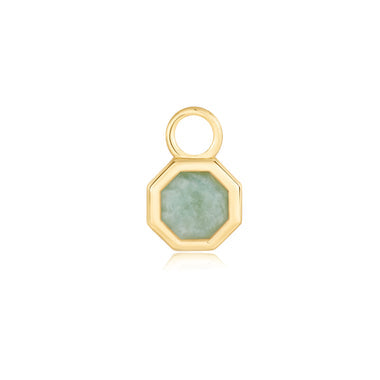 Gold Octagon Gemstone Earring Charm