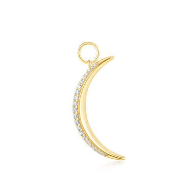 Gold Moon Pavé Earring Charm