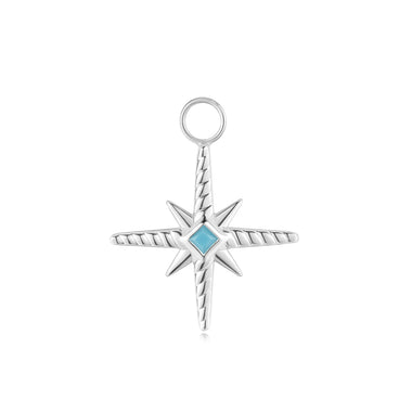 Silver Turquoise and Cubic Ziconia Star Earring Charm