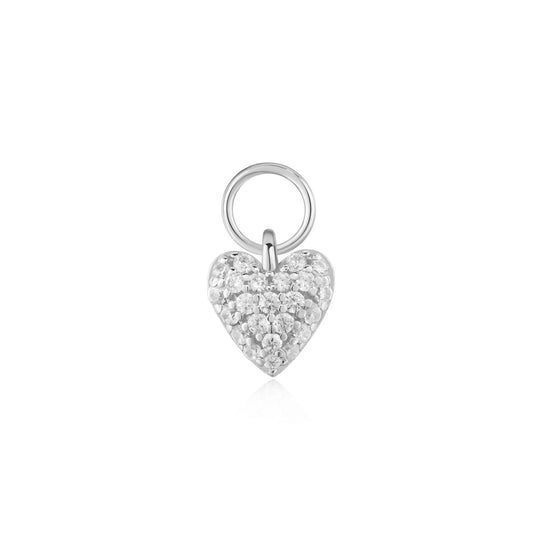 Silver Heart Pav¨¦  Earring Charm