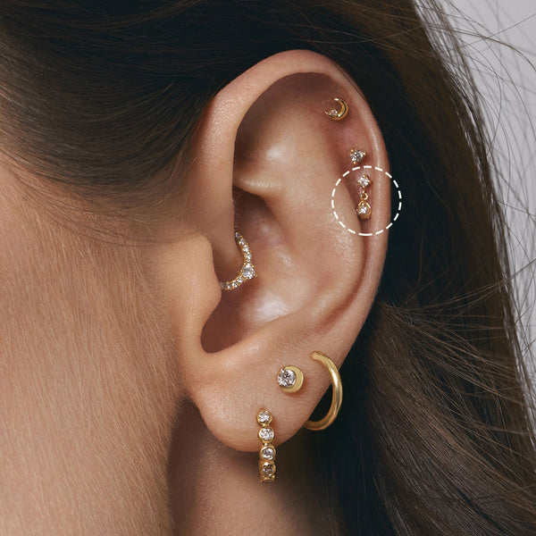 ECHO | Dangle Double Lab Grown Diamond Threaded with Flatback