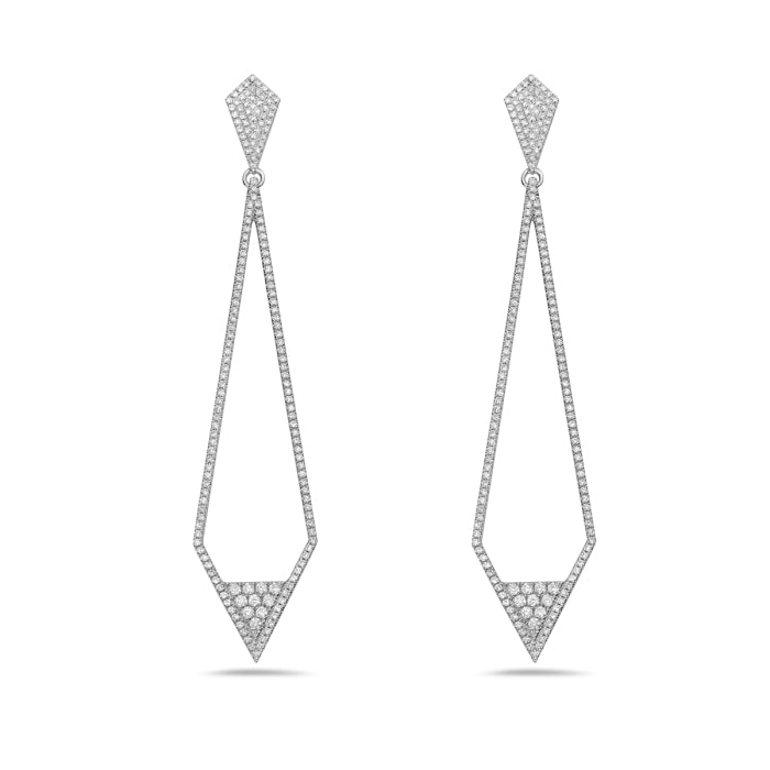 14kt White Gold Diamond Dramatic Drop Earring