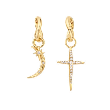 Gold Cross Earring Charm