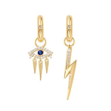 Gold Lightning Earring Charm