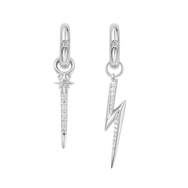 Silver Sparkle Bar Earring Charm