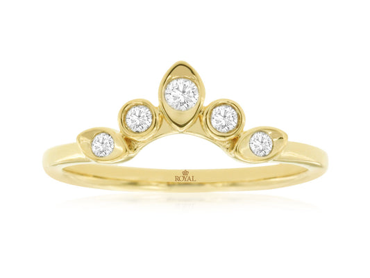 14kt Yellow Gold Tiara Diamond Ring